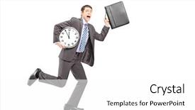  Presentation with busy - Cool new PPT theme with briefcase isolated on white background backdrop and a white colored foreground