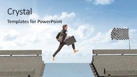  Presentation with broken bridge - Cool new theme with briefcase jumping the broken bridge backdrop and a light blue colored foreground