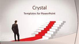  Presentation with red carpet - Beautiful theme featuring briefcase standing on red carpet backdrop and a  colored foreground