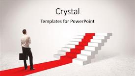  Presentation with hollywood red carpet - Beautiful PPT theme featuring briefcase standing on red carpet backdrop and a  colored foreground