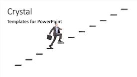  Presentation with heights - Beautiful PPT theme featuring briefcase walking on steps toward backdrop and a white colored foreground