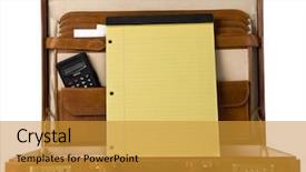  Presentation with legal - Beautiful slide deck featuring briefcase with a blank legal backdrop and a gold colored foreground