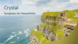  Presentation with tower - Colorful PPT theme enhanced with moher with o'brien backdrop and a sky blue colored foreground