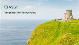  Presentation with tower - Colorful theme enhanced with moher with o'brien backdrop and a sky blue colored foreground