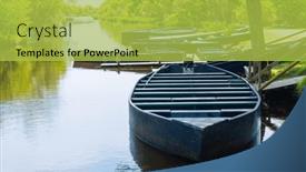  Presentation with marsh - Slide deck having briere-marsh-and-traditional-boat background and a yellow colored foreground