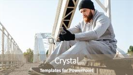  Presentation with sports wear - Beautiful PPT theme featuring brigdes - portrait of a young sports backdrop and a  colored foreground