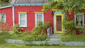  Presentation with housing - Audience pleasing PPT layouts consisting of bright-and-colorful-yet-typical backdrop and a gold colored foreground