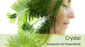  Presentation with healthy - PPT theme featuring bright and sunny landscape combines background and a yellow colored foreground