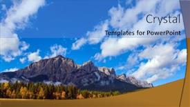  Presentation with banff national park - Audience pleasing PPT theme consisting of bright-autumn-day backdrop and a teal colored foreground