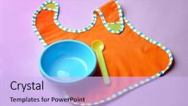  Presentation with baby color - PPT layouts enhanced with bright baby tableware and bib background and a light blue colored foreground