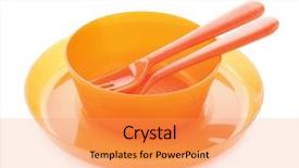  Presentation with half white and half bright coloured - Audience pleasing slide set consisting of bright baby tableware on white backdrop and a yellow colored foreground