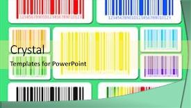  Presentation with bar - Presentation design having bright bar codes on green background and a blonde colored foreground