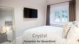 Presentation with interior design - Audience pleasing PPT layouts consisting of bright-bedroom-interior-design backdrop and a light gray colored foreground