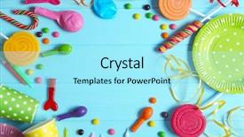  Presentation with sweets - Presentation having bright birthday background with sweets background and a arctic colored foreground