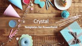  Presentation with sweet 16 birthday - Presentation theme enhanced with bright birthday background with sweets background and a coral colored foreground