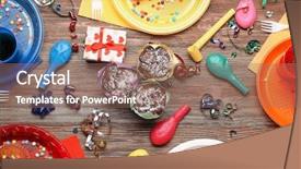  Presentation with sweets - PPT theme enhanced with bright birthday background with sweets background and a coral colored foreground