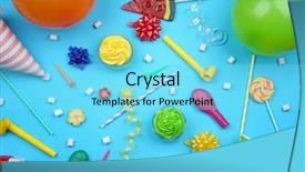  Presentation with sweet sixteen birthday - Beautiful theme featuring bright birthday background with sweets backdrop and a arctic colored foreground