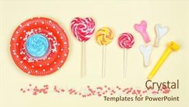  Presentation with decor - Presentation theme consisting of bright birthday decor on color background and a  colored foreground