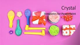  Presentation with decor - Amazing slides having bright birthday decor on color backdrop and a lilac colored foreground