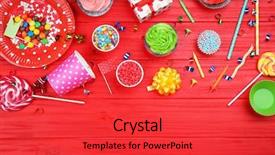  Presentation with birthday album - Colorful theme enhanced with bright birthday decor on color backdrop and a red colored foreground