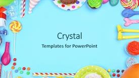  Presentation with birthday invitation - Theme having bright birthday decor on color background and a arctic colored foreground