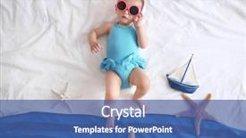  Presentation with cute stars - Presentation theme featuring bright blanket with sea star background and a  colored foreground