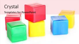  Presentation with half white and half bright coloured - Beautiful slides featuring bright blocks isolated on white backdrop and a coral colored foreground