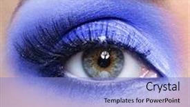  Presentation with eyelashes - Amazing PPT layouts having bright blue fashion make-up of woman eye with a long false eyelashes backdrop and a light blue colored foreground