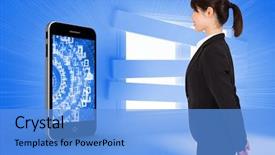  Presentation with bright - PPT theme with bright blue room with border background and a  colored foreground