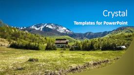  Presentation with bosnia - Presentation theme consisting of bright-blue-sky-in-beautiful background and a teal colored foreground