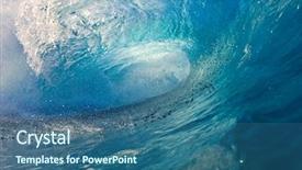  Presentation with blue wave - Colorful theme enhanced with bright blue wave point backdrop and a ocean colored foreground