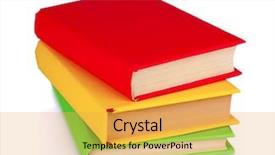  Presentation with half white and half bright coloured - Slides having bright book isolated on white background and a yellow colored foreground