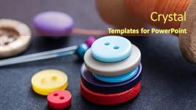  Presentation with thread - PPT layouts with bright-buttons-spool-thread background and a tawny brown colored foreground