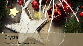  Presentation with star - PPT theme having bright christmas composition with star background and a coral colored foreground
