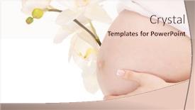  Presentation with pregnant woman - Amazing PPT theme having closeup picture of beautiful pregnant backdrop and a lemonade colored foreground