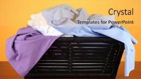  Presentation with old clothes - Slides featuring bright clothes in laundry basket background and a yellow colored foreground