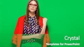  Presentation with green fashion - Colorful PPT theme enhanced with bright clothes over green backdrop and a shamrock green colored foreground