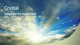  Presentation with sky sun - Colorful PPT layouts enhanced with bright clouds - sun on blue sky backdrop and a ocean colored foreground