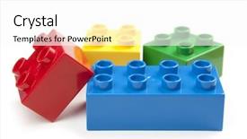  Presentation with white bricks - Cool new theme with bright color building blocks isolated backdrop and a white colored foreground