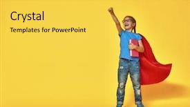  Presentation with yellow color - Audience pleasing presentation theme consisting of bright color wall education backdrop and a yellow colored foreground