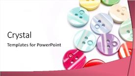  Presentation with textile - Presentation design featuring bright colored buttons background and a white colored foreground