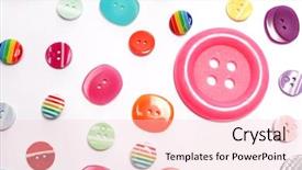  Presentation with textile - Colorful presentation enhanced with bright colored buttons backdrop and a lemonade colored foreground