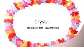  Presentation with colorful flower - Colorful slides enhanced with bright colorful flowers lei backdrop and a white colored foreground