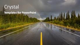  Presentation with rainbow - PPT theme featuring bright-colorful-natural-rainbow-above background and a gray colored foreground