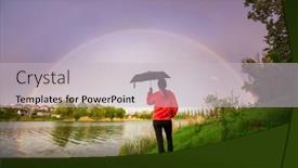  Presentation with rainbow - Beautiful PPT layouts featuring bright-colorful-natural-rainbow-good backdrop and a light gray colored foreground