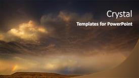  Presentation with rainbow - Cool new PPT theme with bright-colorful-natural-rainbow-good backdrop and a dark gray colored foreground