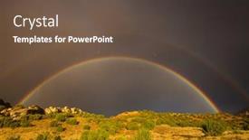  Presentation with rainbow - Slides with bright-colorful-natural-rainbow-good background and a tawny brown colored foreground