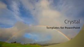  Presentation with rainbow - Theme featuring bright-colorful-natural-rainbow-good background and a light gray colored foreground