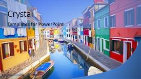  Presentation with venice - Amazing theme having bright colors - colorful houses in burano venice backdrop and a light blue colored foreground