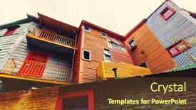  Presentation with neighborhood - Presentation theme having caminito in la boca background and a tawny brown colored foreground